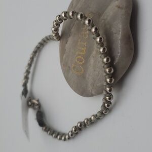 Silver bullet beaded woven bracelet‎ B1801